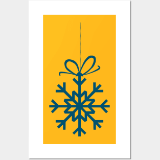 Christmas Snow Blue Decorations Posters and Art